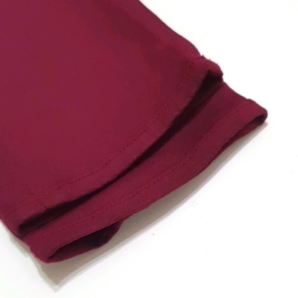 FRAME Midrise Distress Burgundy Funky Skinny Jeans - Picture 6 of 10